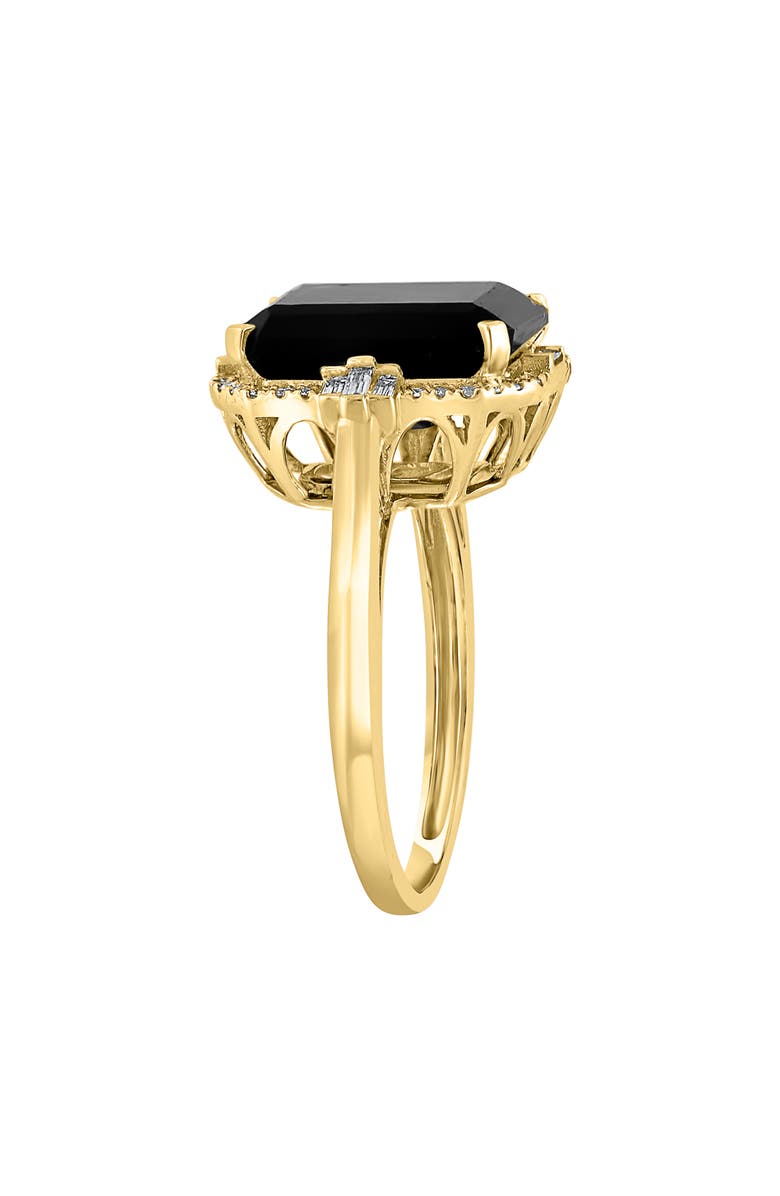 EFFY 14K Yellow Gold Diamond Onyx Ring - Size 7 - 0.2 ctw., Alternate, color, Black