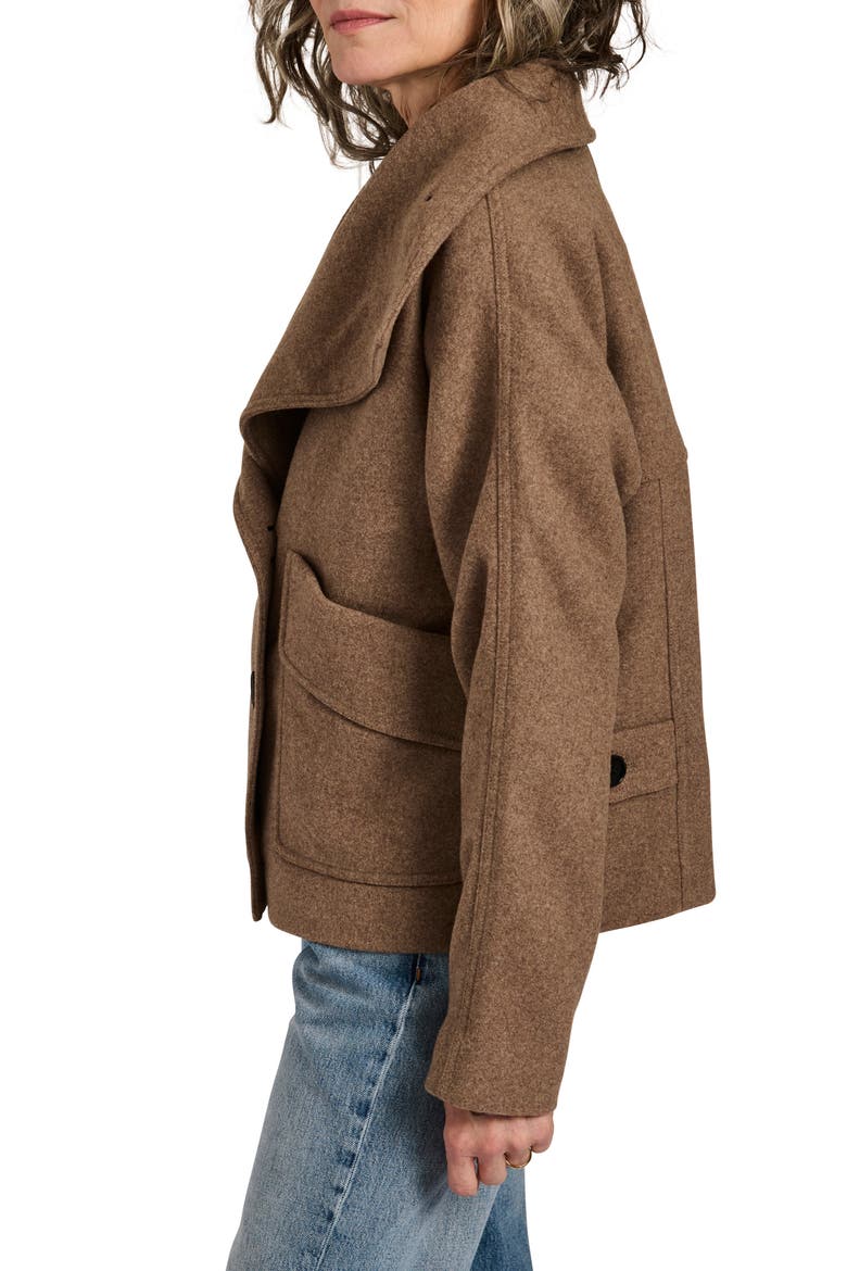 Funnel Neck Coat, Alternate, color, PINE BARK