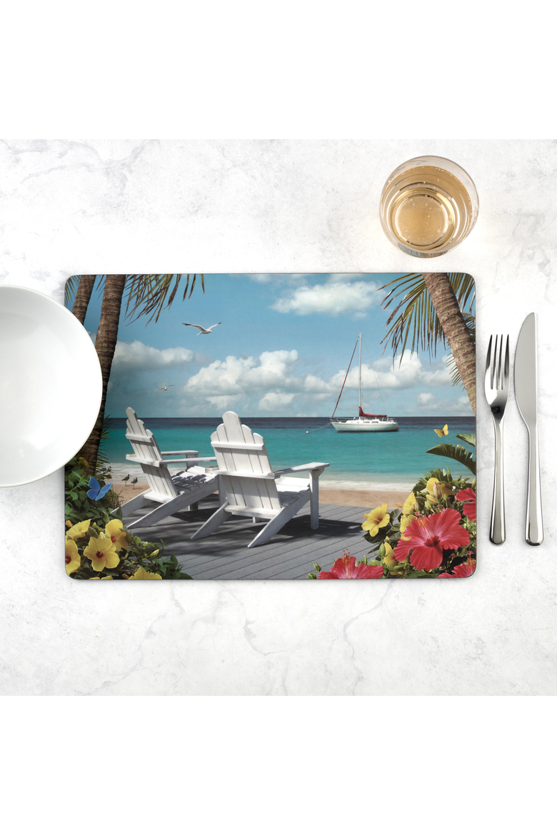 In The Sunshine Set of 4 Cork Back Placemats, Alternate, color, Multi