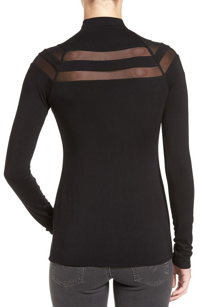 Bailey 44 'Today' Sheer Stripe Mock Neck Top, Alternate, color,