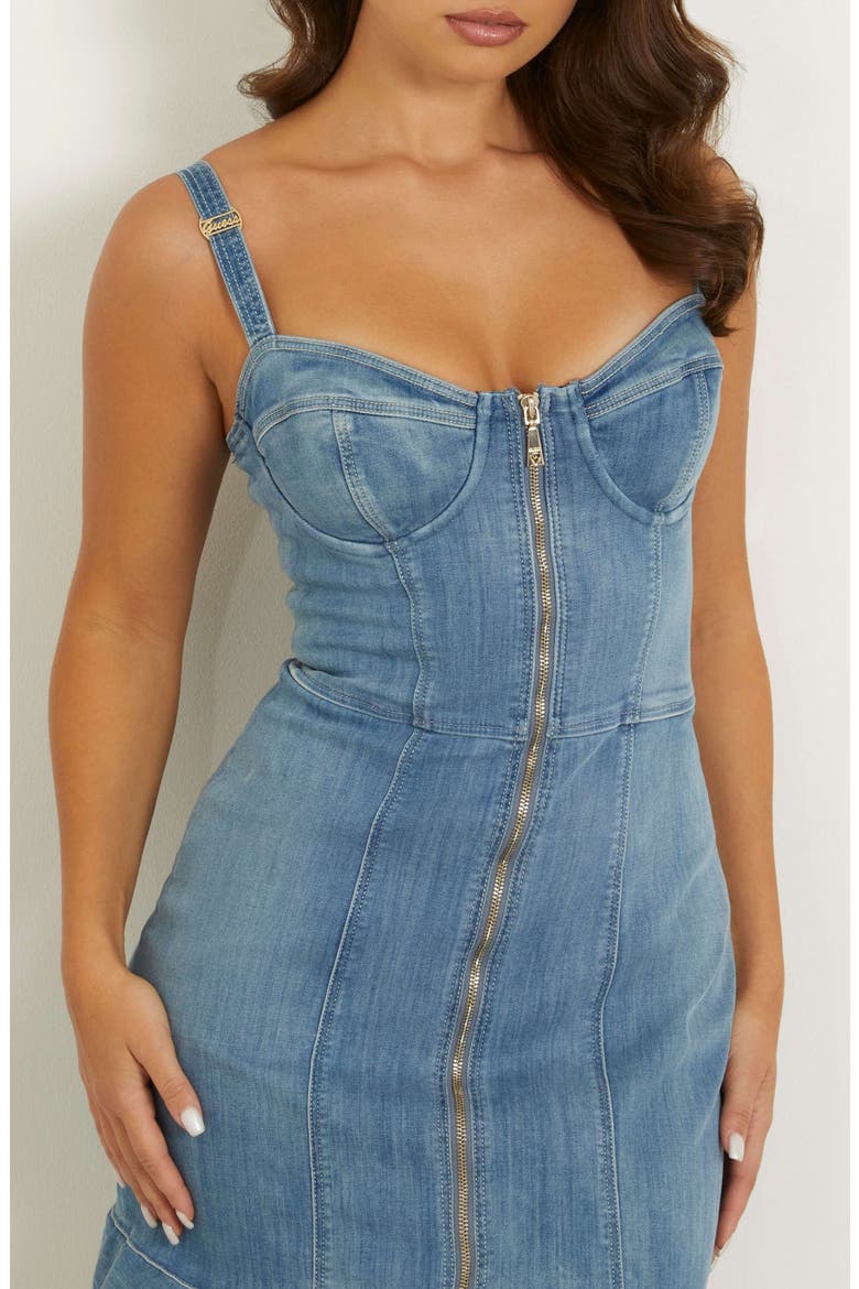 Marcela Denim Minidress, Alternate, color, BLUE