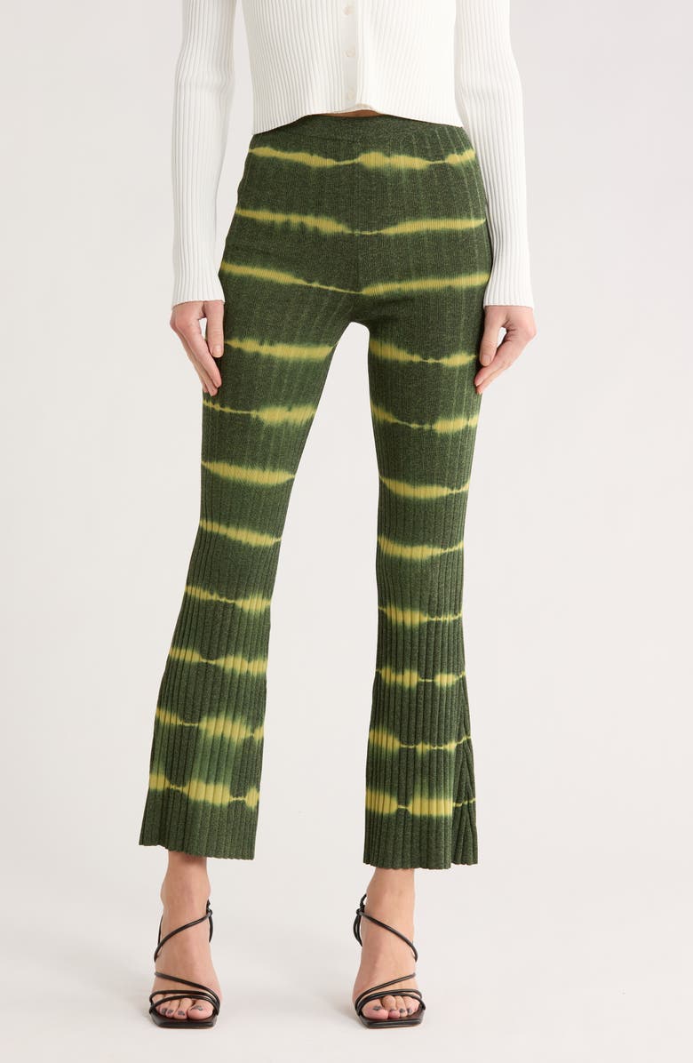 SANDRO Prosper High Waist Flare Pants, Main, color, Vert Bouteille