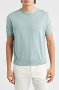 Canali Short Sleeve Cotton Crewneck Sweater