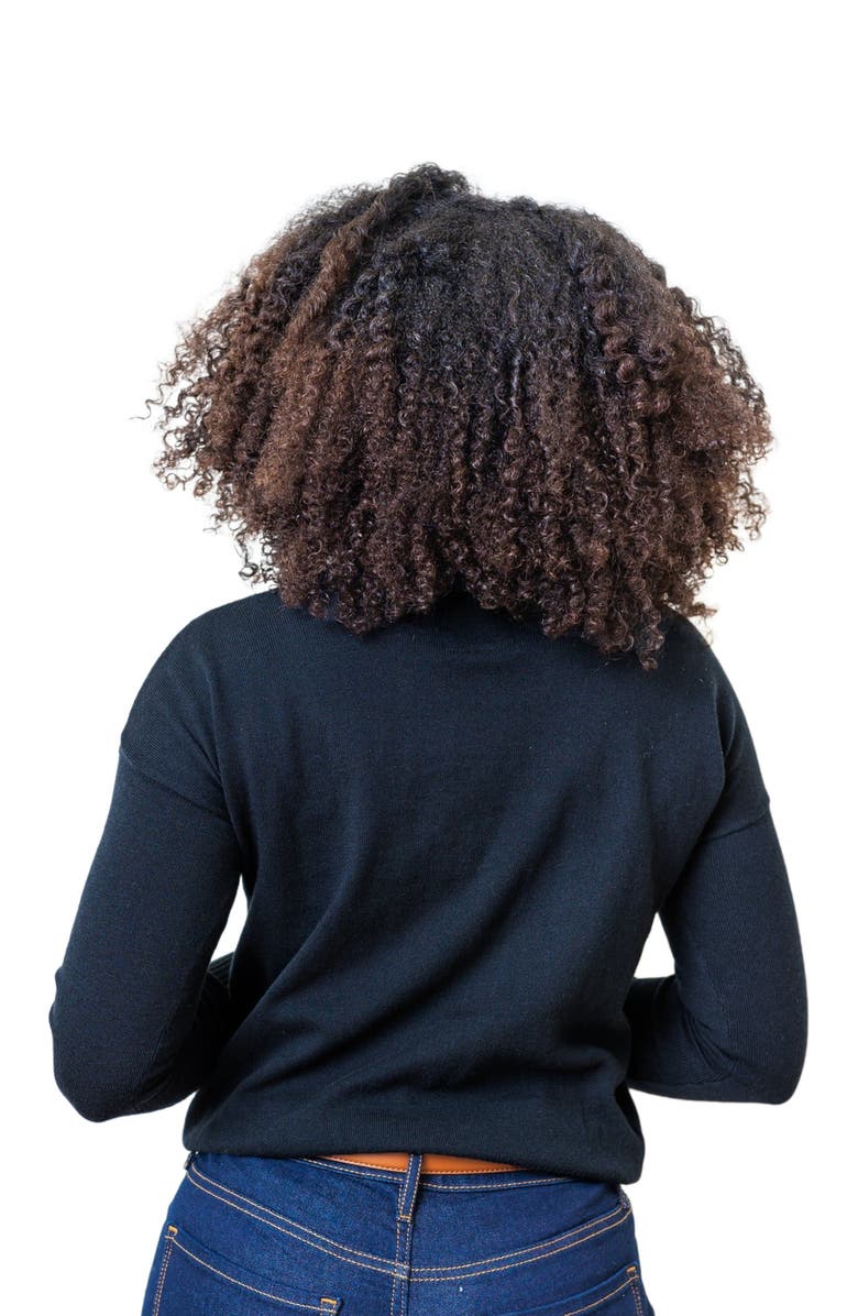 Hope & Henry Women's Funnel Neck Sweater, Alternate, color, Black Funnel Neck