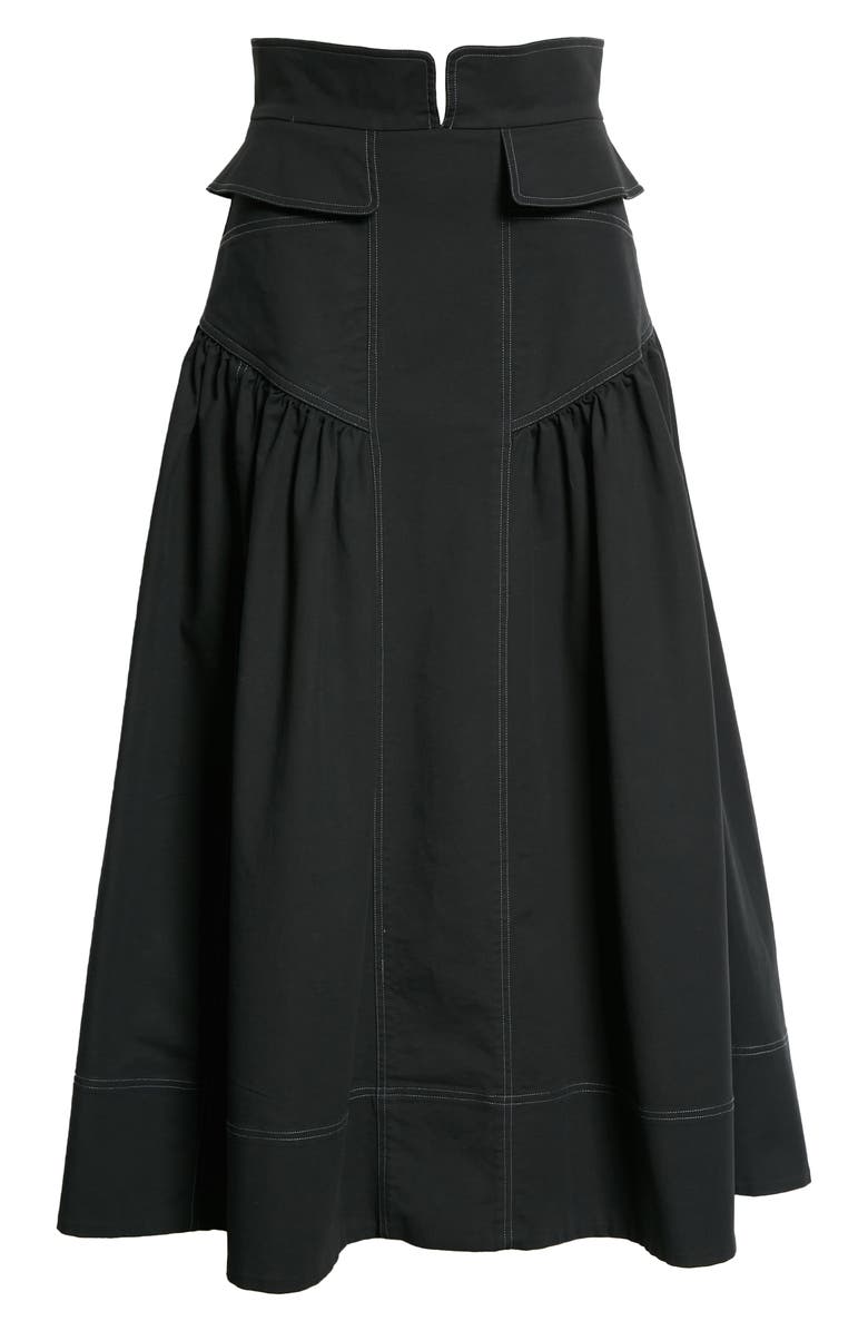 Ulla Johnson Otto Fit & Flare Cotton Utility Skirt, Alternate, color, 