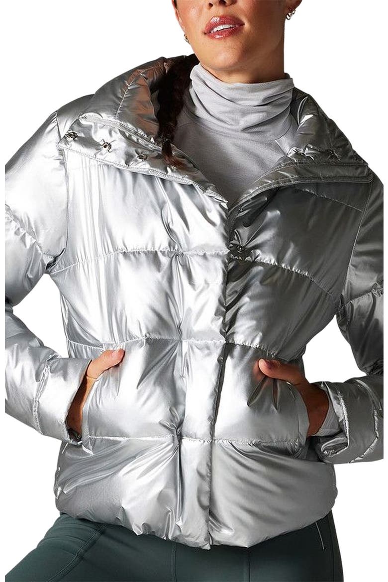 Winterly Puffer Jacket, Alternate, color, SILVER
