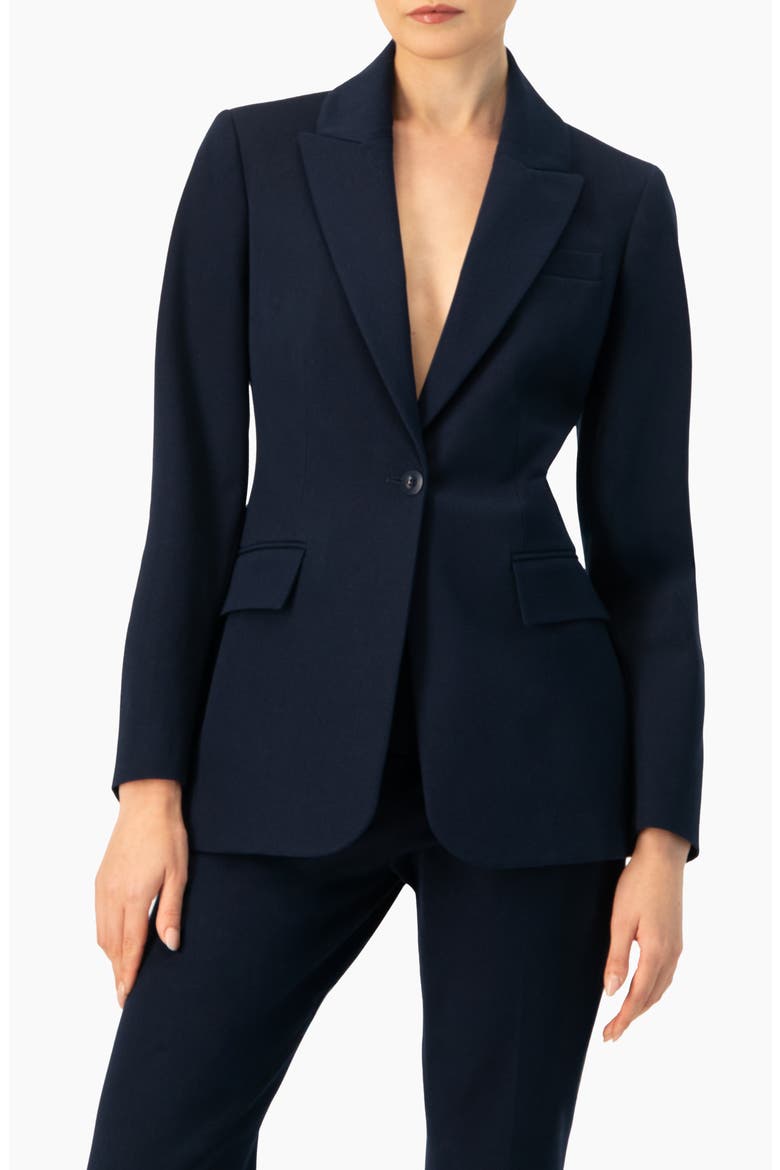 Single-Button Blazer, Main, color, Navy Blue