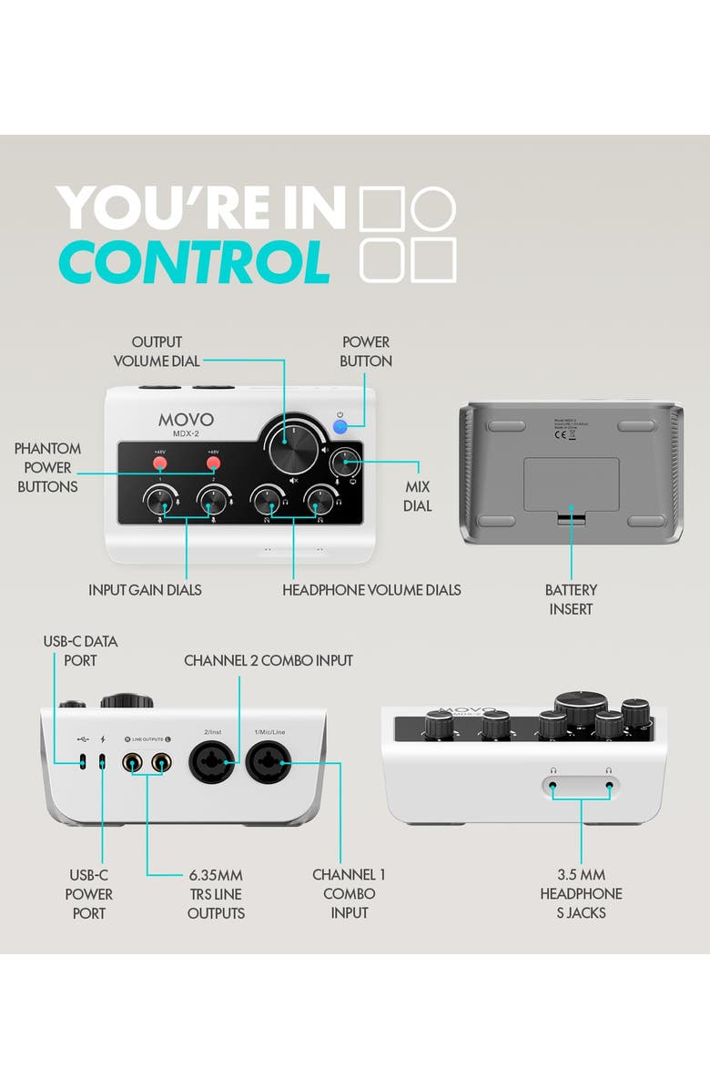 MOVO PodPro-T Portable Podcasting Bundle for 2 for Smartphones and Computers, Alternate, color, Black