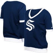 New Era Women's New Era Deep Sea Blue Seattle Kraken Game Day Rhinestuds T-Shirt
