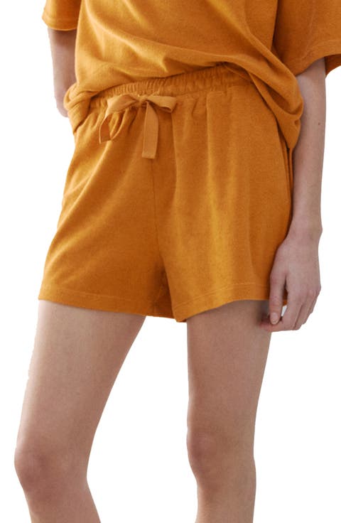 Cotton Blend Terry Shorts