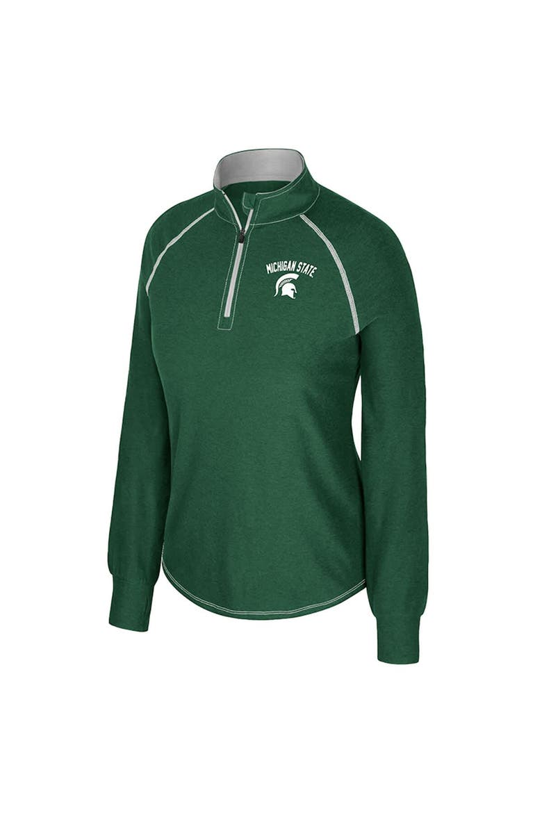 Women's Colosseum Green Michigan State Spartans Bikram Raglan Quarter-Zip Top, Alternate, color, Green