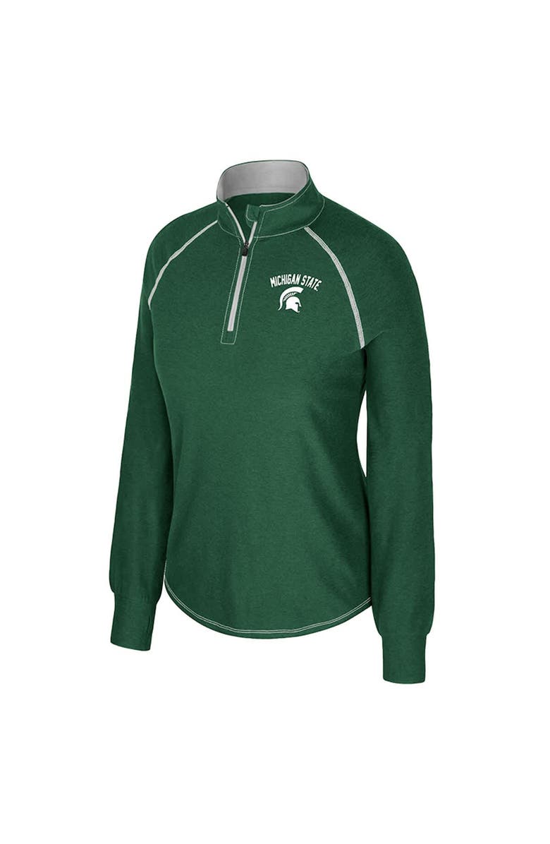 COLOSSEUM Women's Colosseum Green Michigan State Spartans Bikram Raglan Quarter-Zip Top, Alternate, color, Green