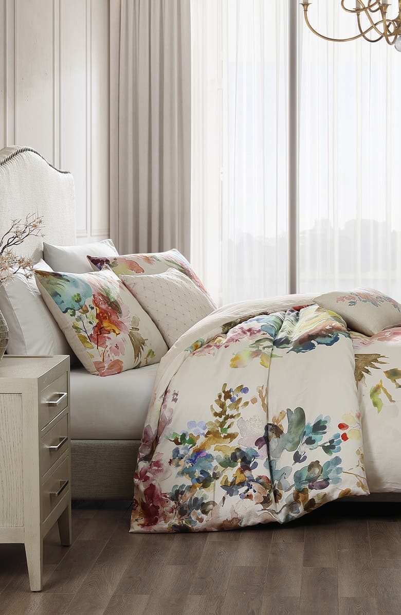 Bebejan Antique Flowers Cotton 5-Piece Reversible Comforter Set, Alternate, color, White