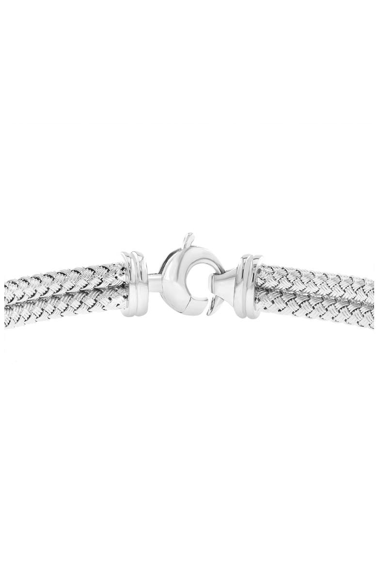 Sterling Silver Diamond Square Double Chain Bracelet, Alternate, color, SILVER