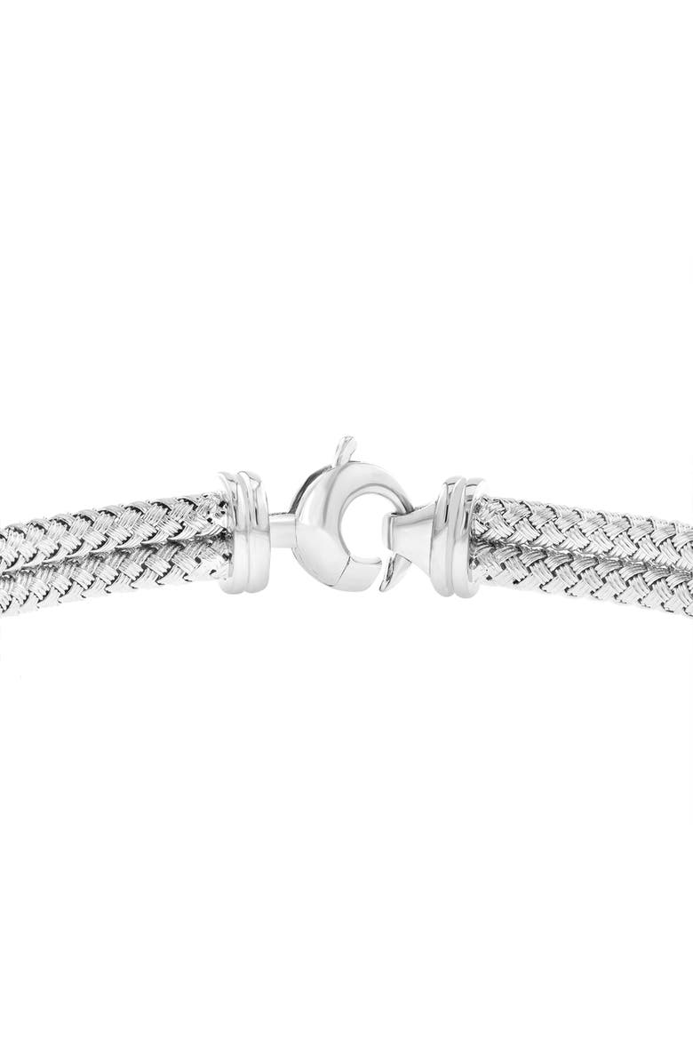 EFFY Sterling Silver Diamond Square Double Chain Bracelet, Alternate, color, Silver