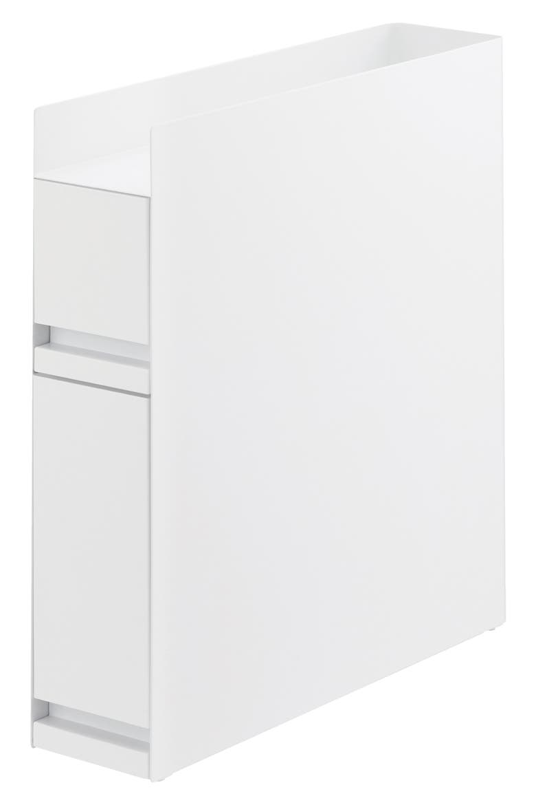 Concealable Two-Tier Spice Rack, Main, color, WHITE