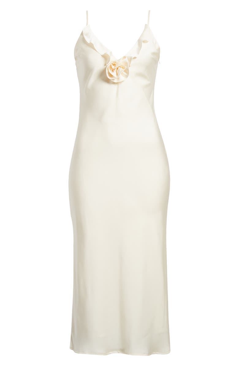 WAYF Bailey Floral Satin Slipdress, Alternate, color, Cream