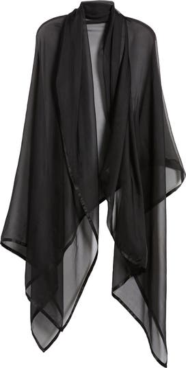 Satin Border Silk Chiffon Scarf