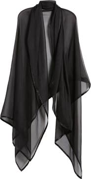 Nordstrom Satin Border Silk Chiffon Scarf