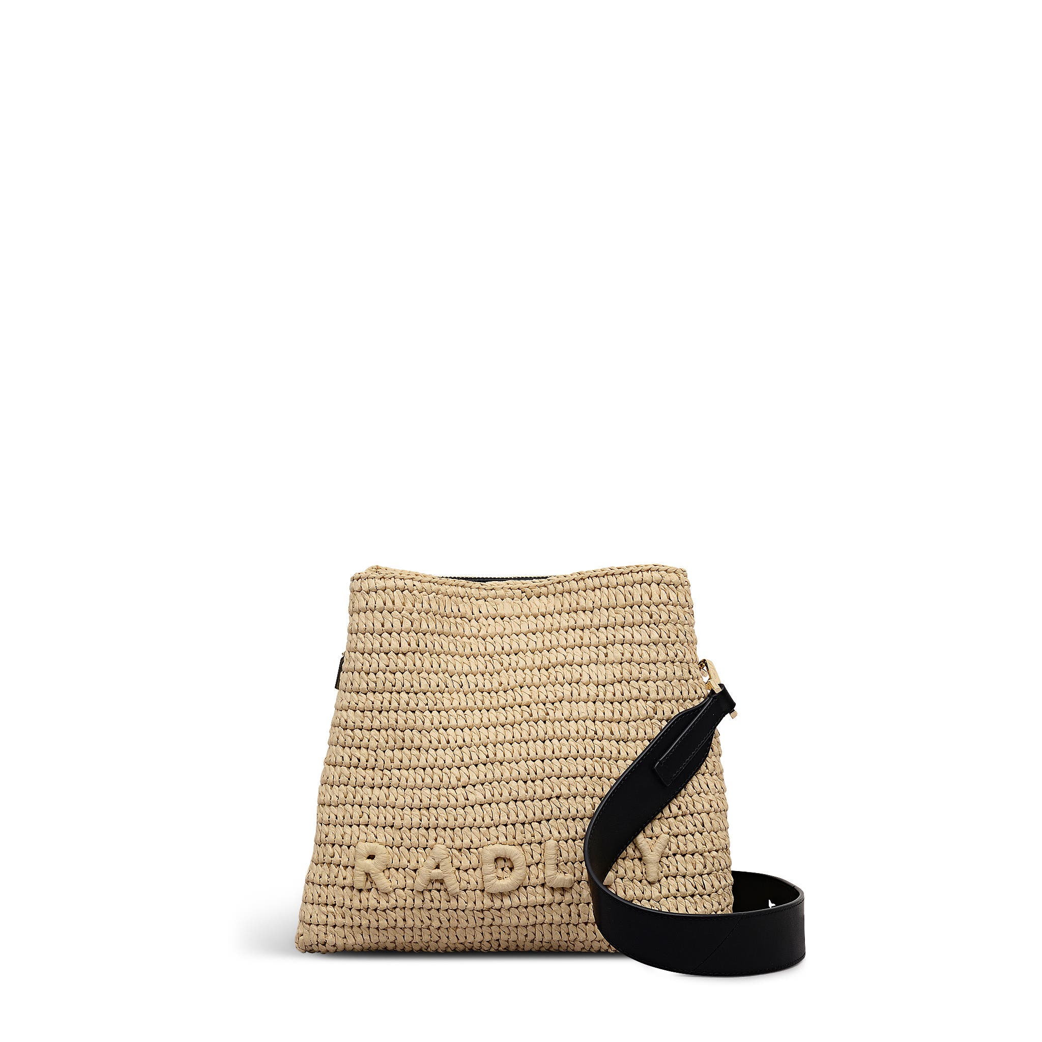 Radley Dukes Place - Raffia Medium Compartment Woven Crossbody Bag, Main, color, Natural