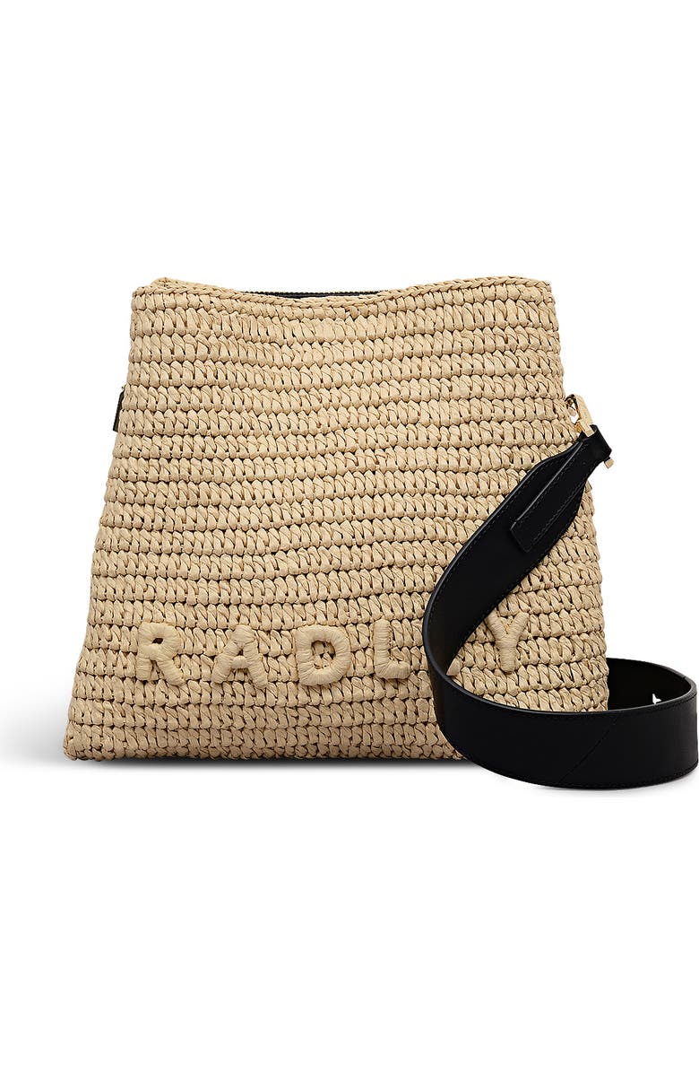 Radley Dukes Place - Raffia Medium Compartment Woven Crossbody Bag, Main, color, Natural