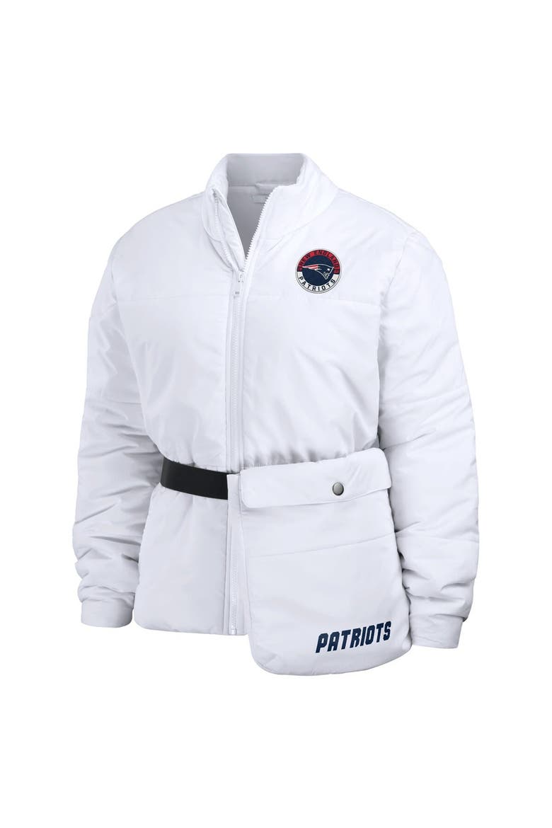 Women's WEAR by Erin Andrews  White New England Patriots Packaway Full-Zip Puffer Jacket, Alternate, color, White