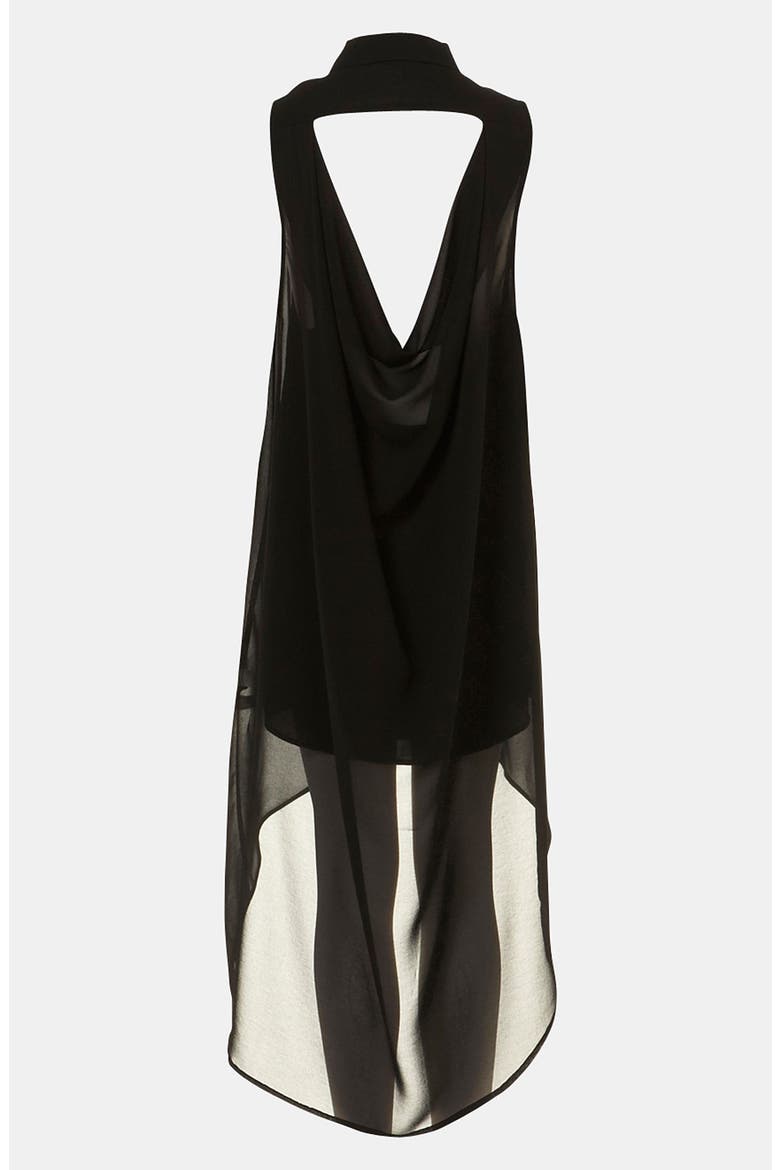 Open Drape Back Shirtdress, Alternate, color, BLACK