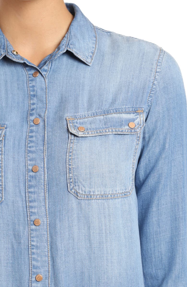 Mavi Jeans Sammy Indigo Gold Denim Shirt, Alternate, color, 