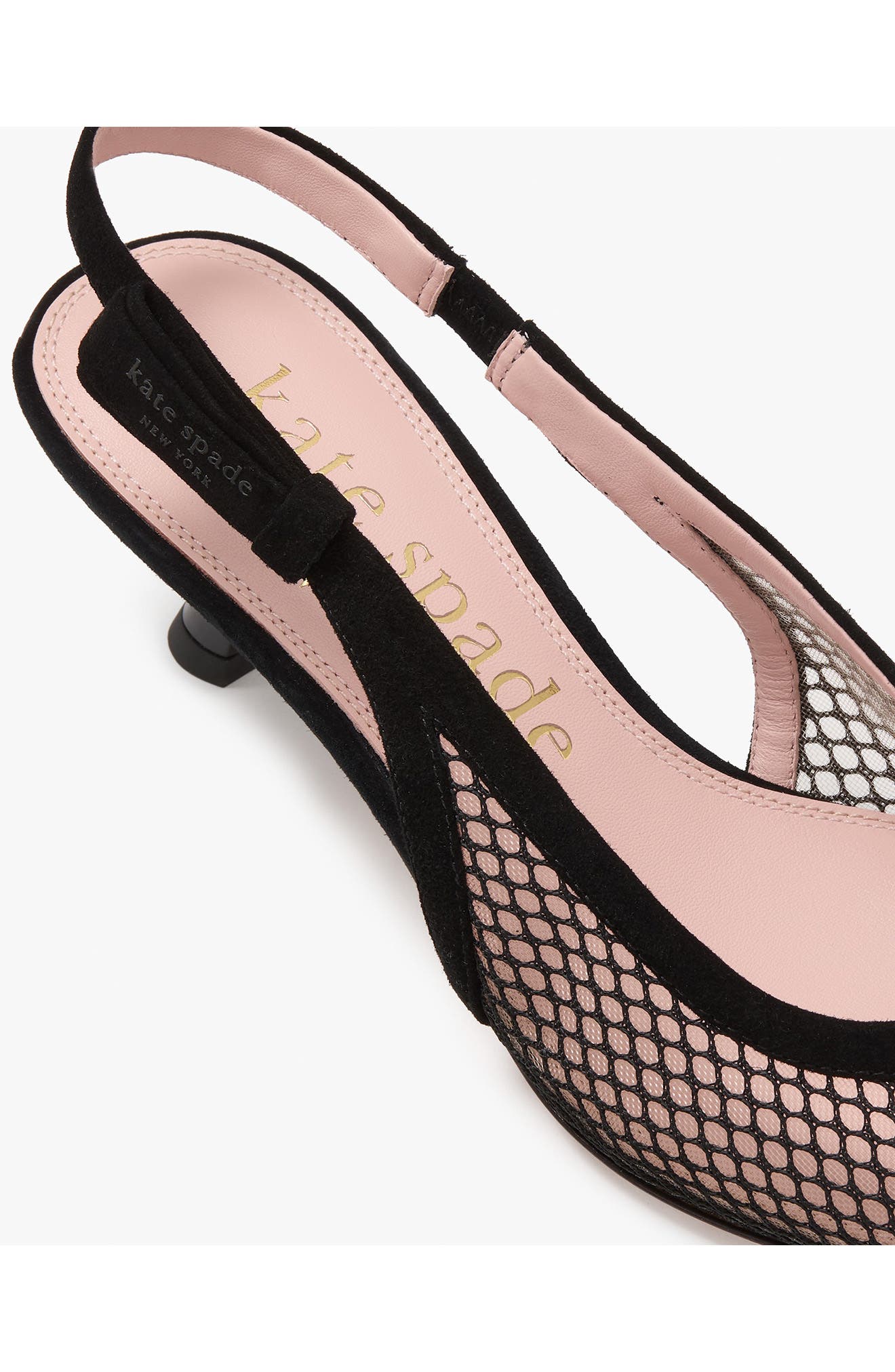 Kate Spade New York riley slingback cap toe kitten heel pump, Alternate, color, 