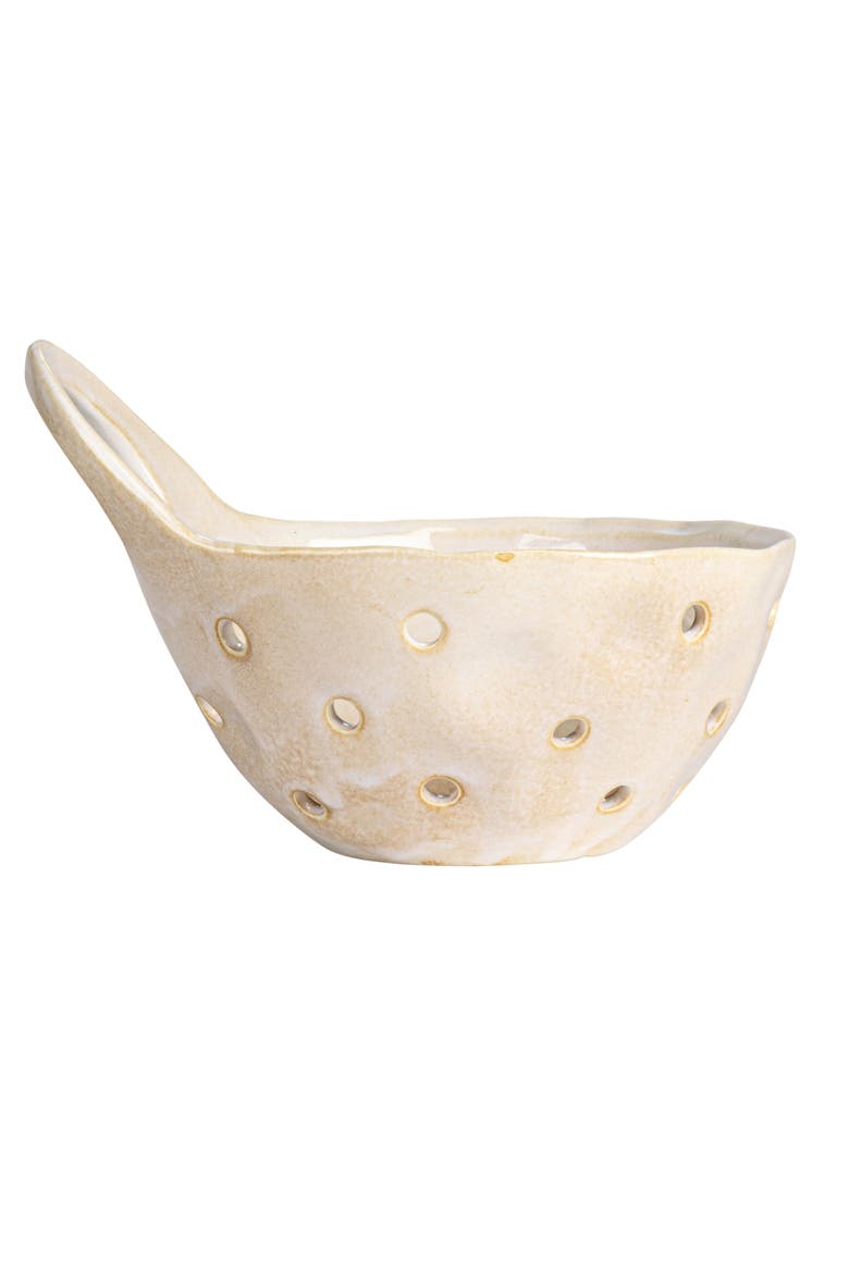 Reactive Glaze Stoneware Colanders, Cream, Set of 2, Alternate, color, Cream