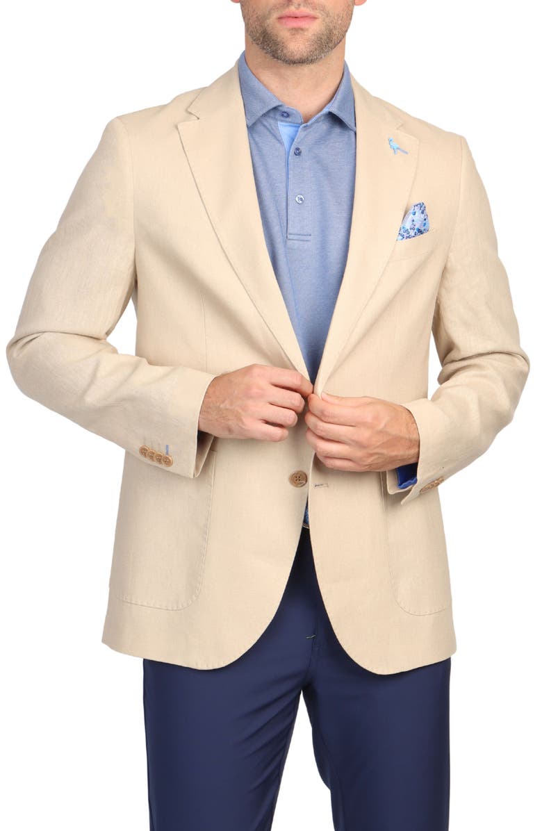 TailorByrd Linen-Blend Sport Coat, Alternate, color, Khaki