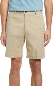 Berle Charleston Khaki Flat Front Stretch Poplin Shorts