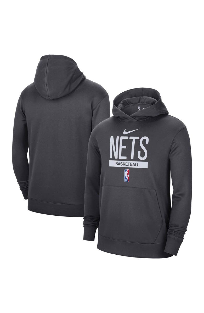 Nike Men's Nike Anthracite Brooklyn Nets 2022/23 Spotlight On-Court Practice Performance Pullover Hoodie, Main, color, Anthracite