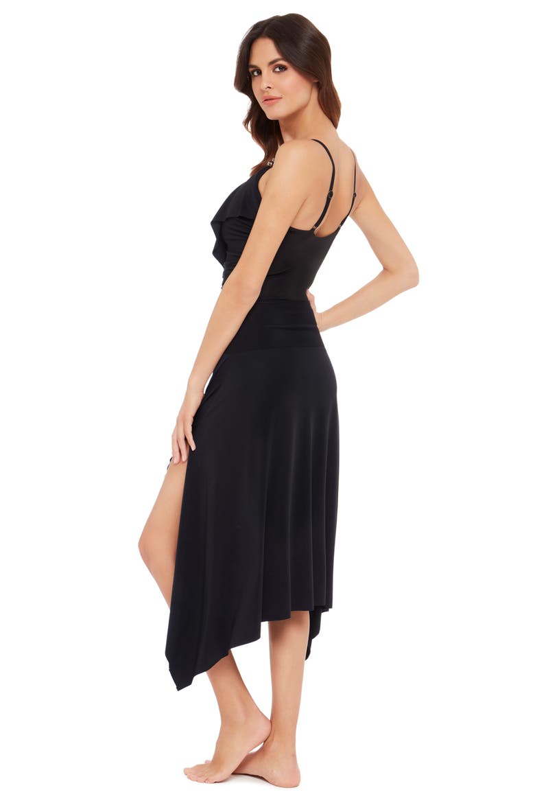 Handkerchief Hem Cover-Up Midi Skirt, Alternate, color, BLACK