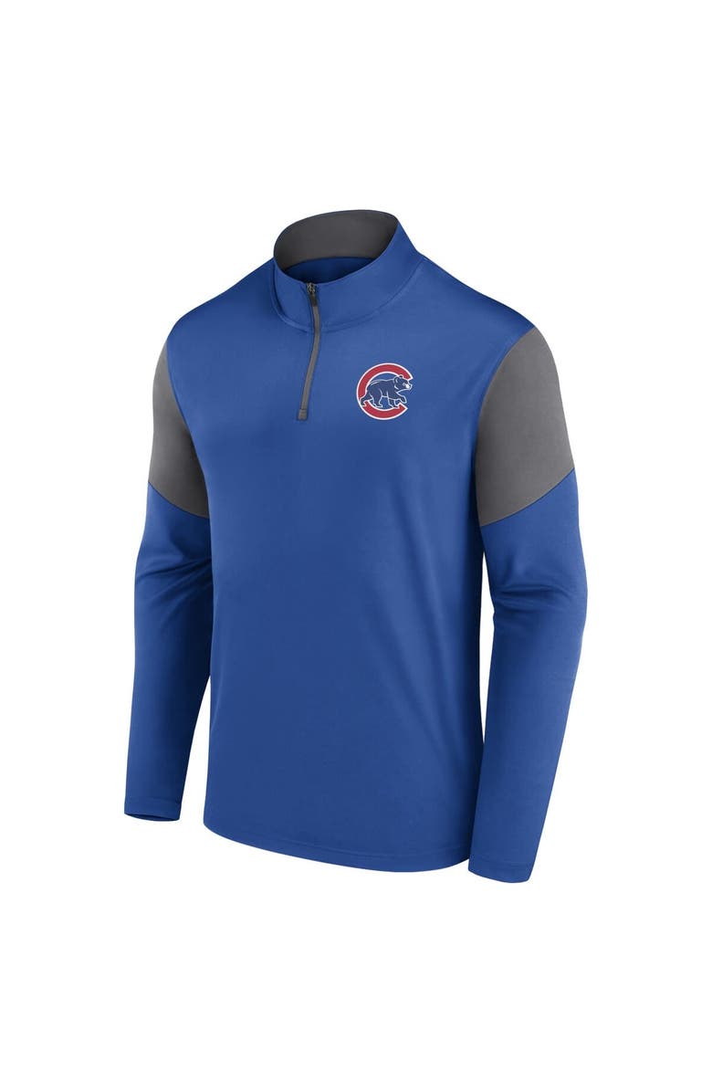 FANATICS Men's Fanatics Royal Chicago Cubs Logo Quarter-Zip Top, Alternate, color, 