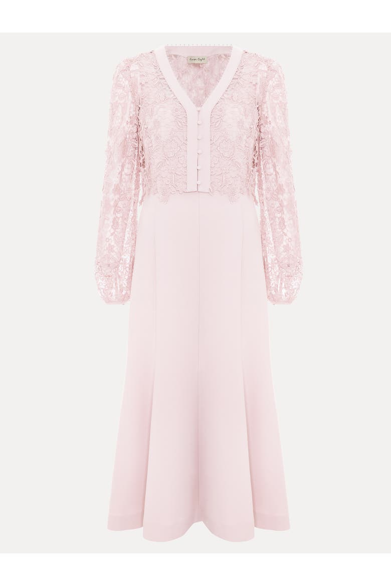 Ayumi Part Lace Midi Dress, Alternate, color, Pale Pink