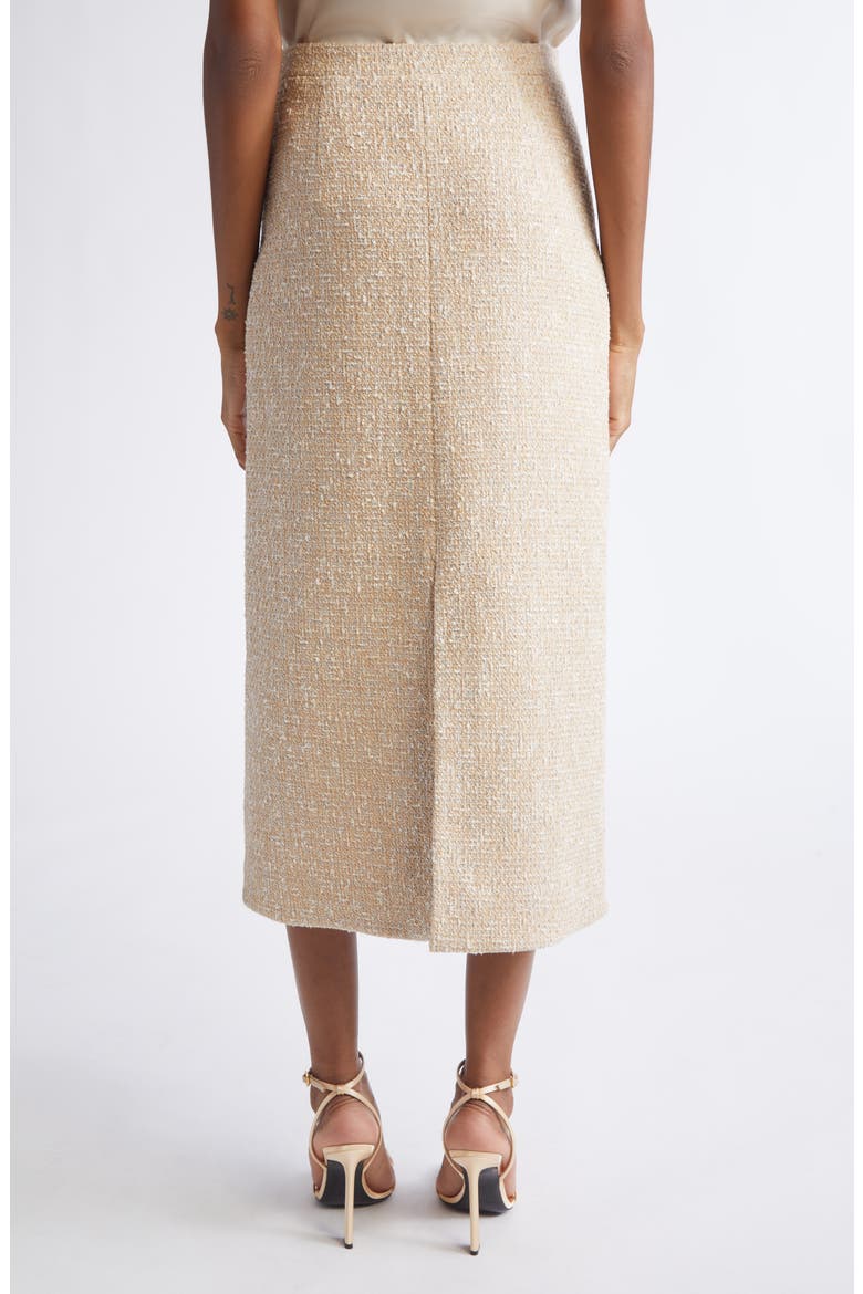 Metallic Latte Tweed A-line Skirt, Alternate, color, LATTE ECRU MULTI