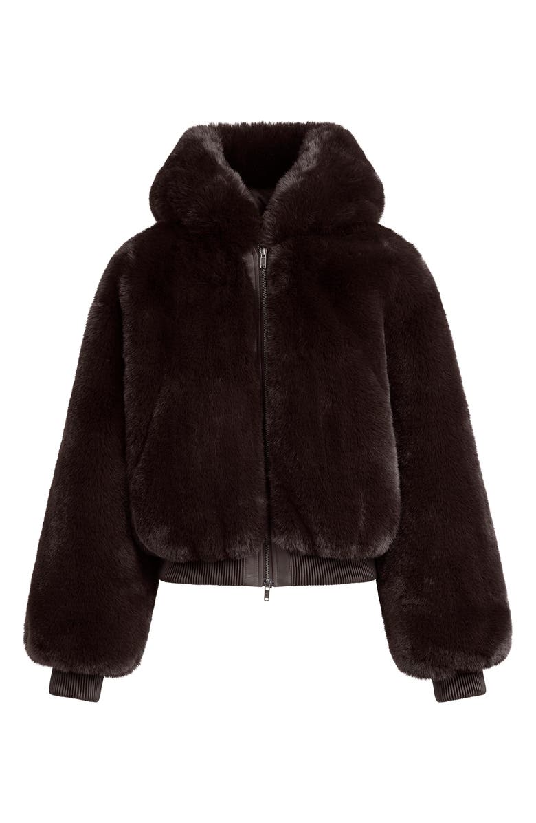 SKIMS Shrunken Faux Fur Hoodie Jacket, Alternate, color, 