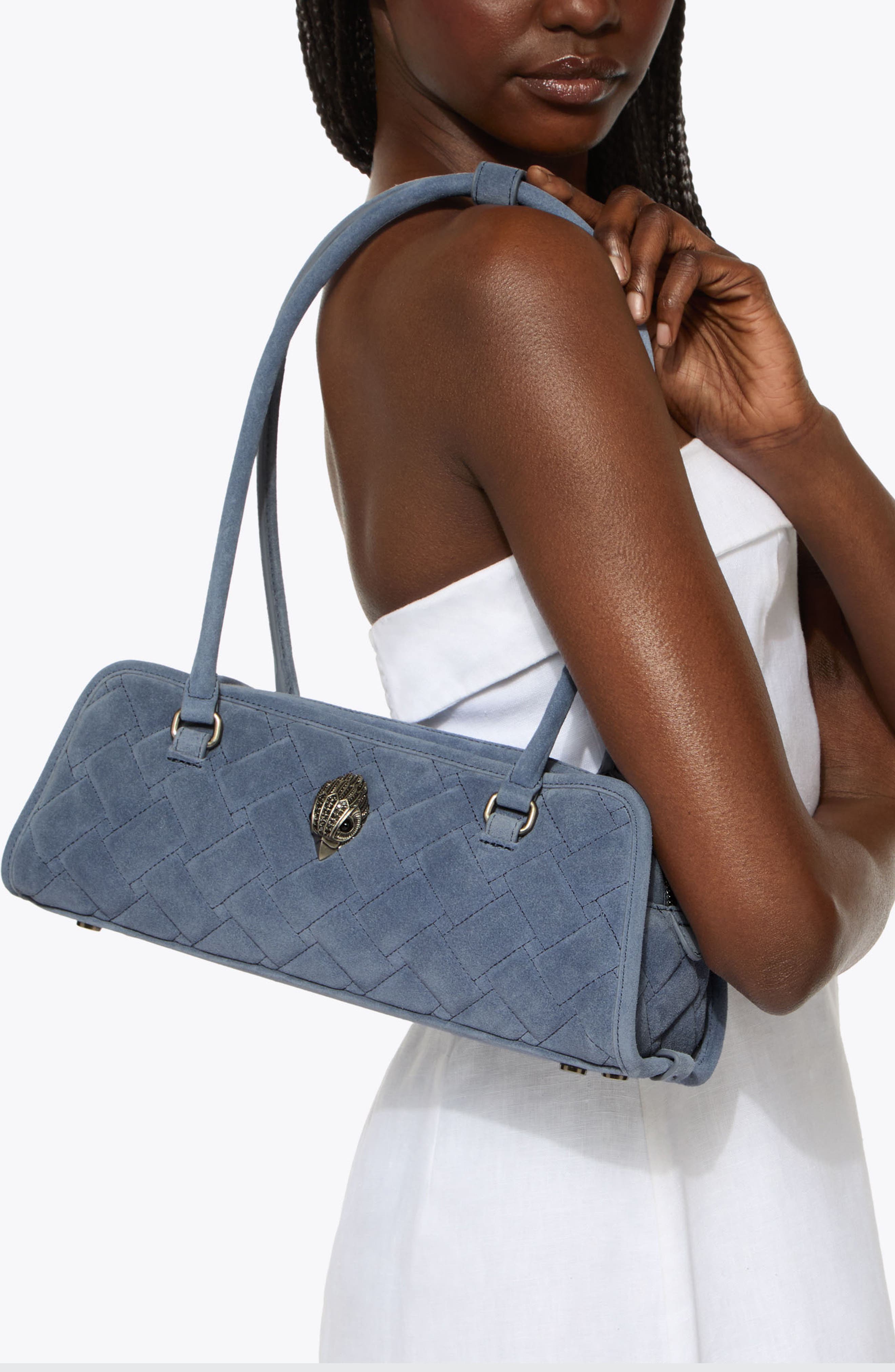 Kensington Quilted Shoulder Bag, Alternate, color, DENIM