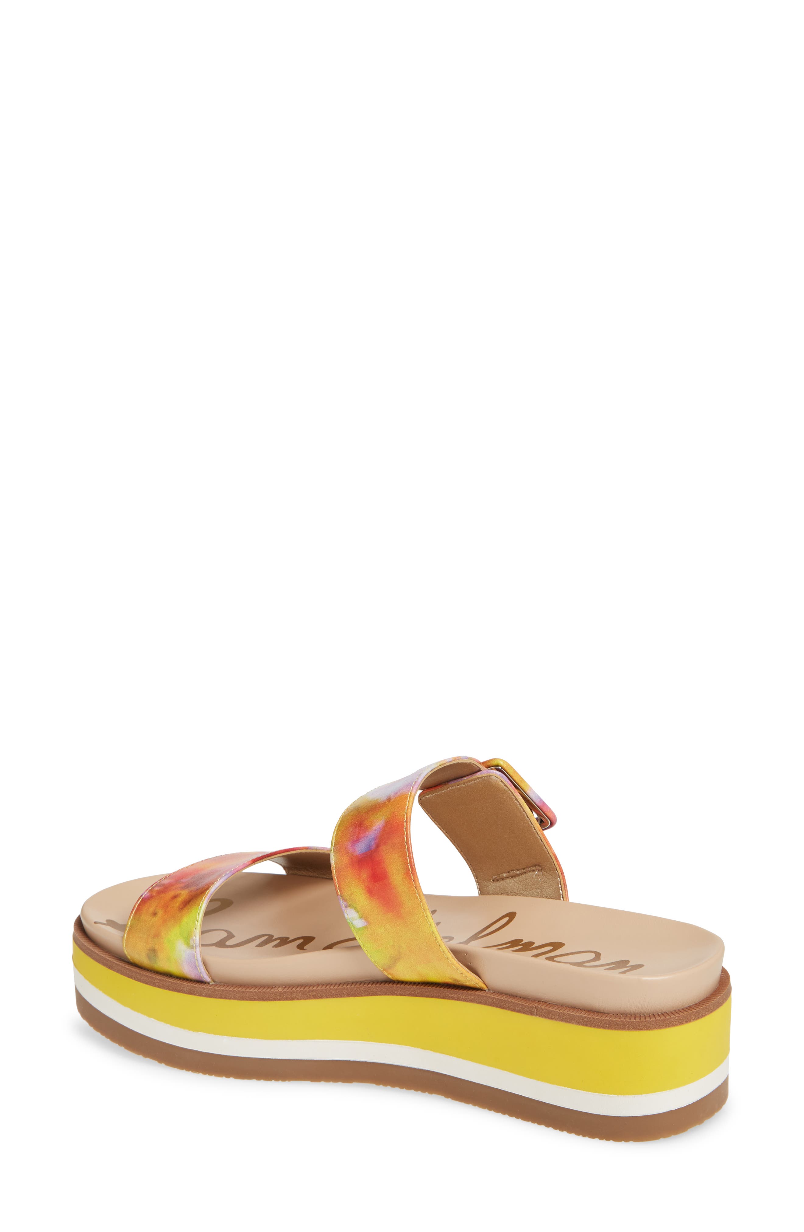 Agustine Platform Sandal, Alternate, color, LEMON ZEST MULTI LEATHER