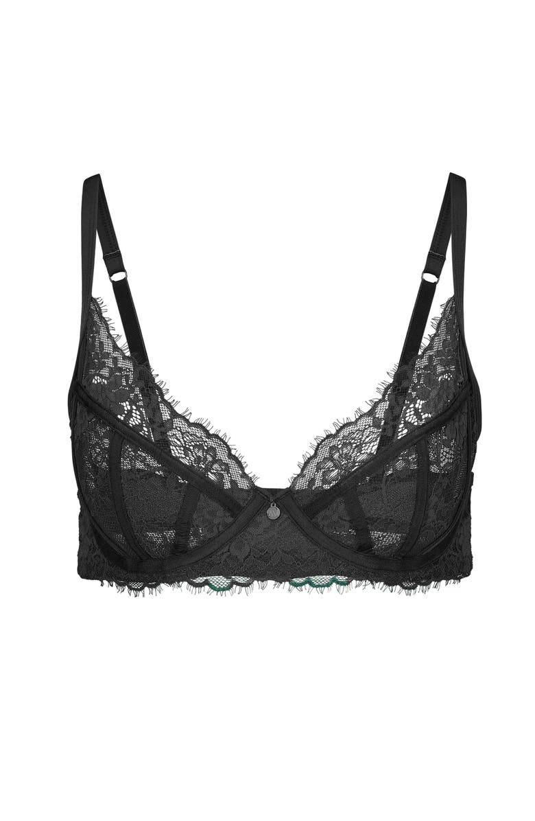 Adore Me Mandi Unlined Demi Bra, Alternate, color, Black