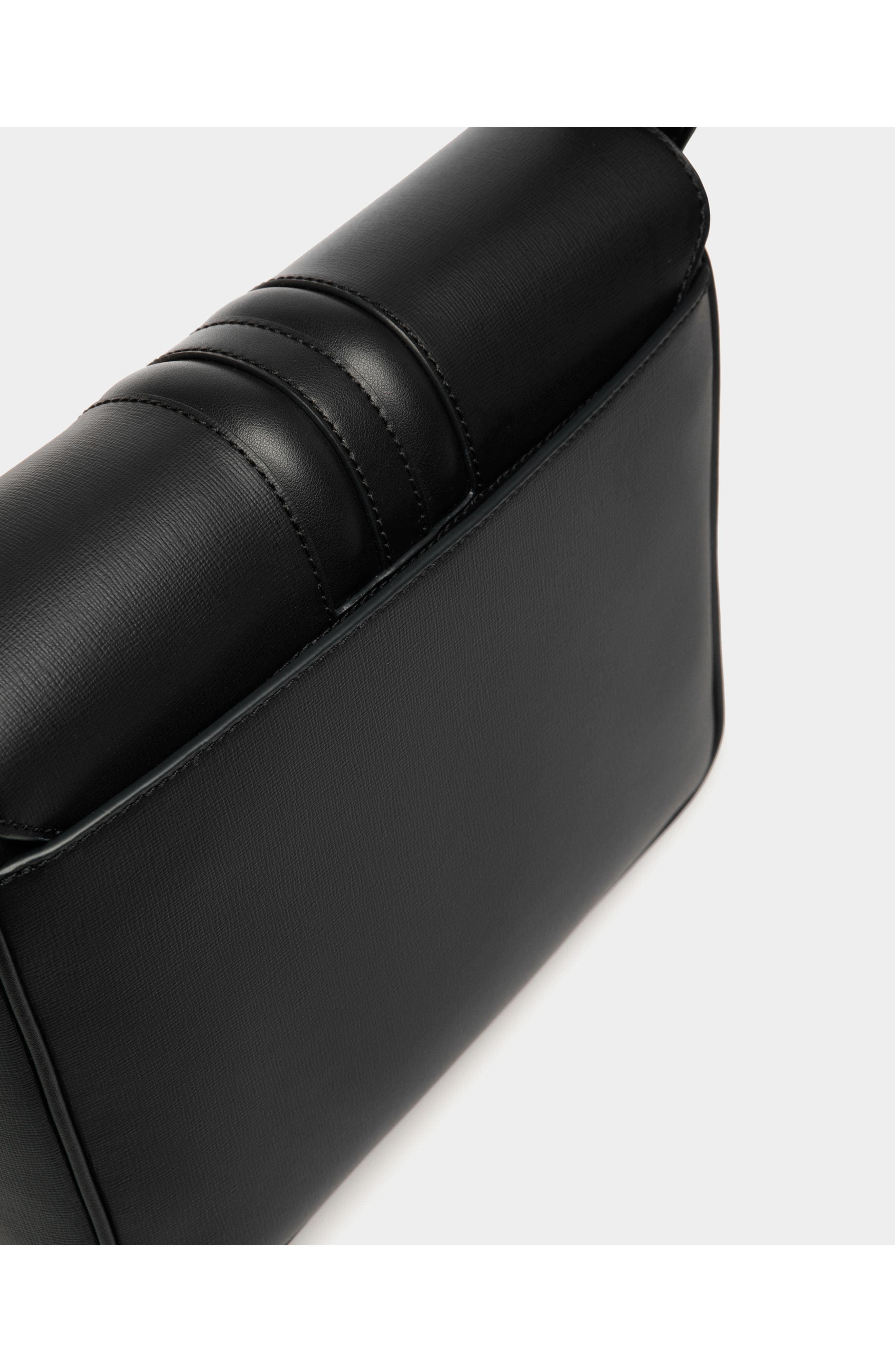 Bally Crossbody Bag in Recycled Leather, Alternate, color, Black+Palladio