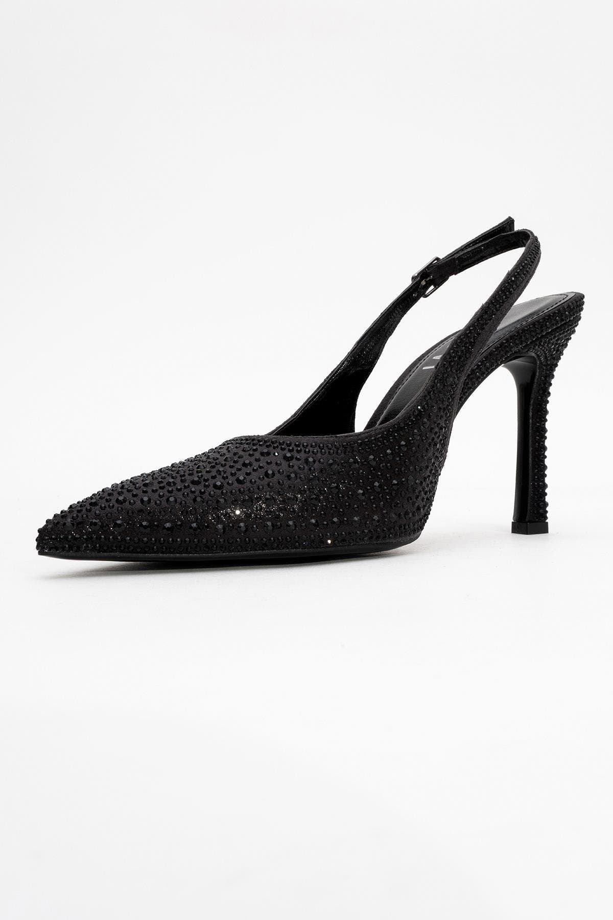Prologue Shoes Roya Pointed Toe Stiletto Pump, Alternate, color, Black