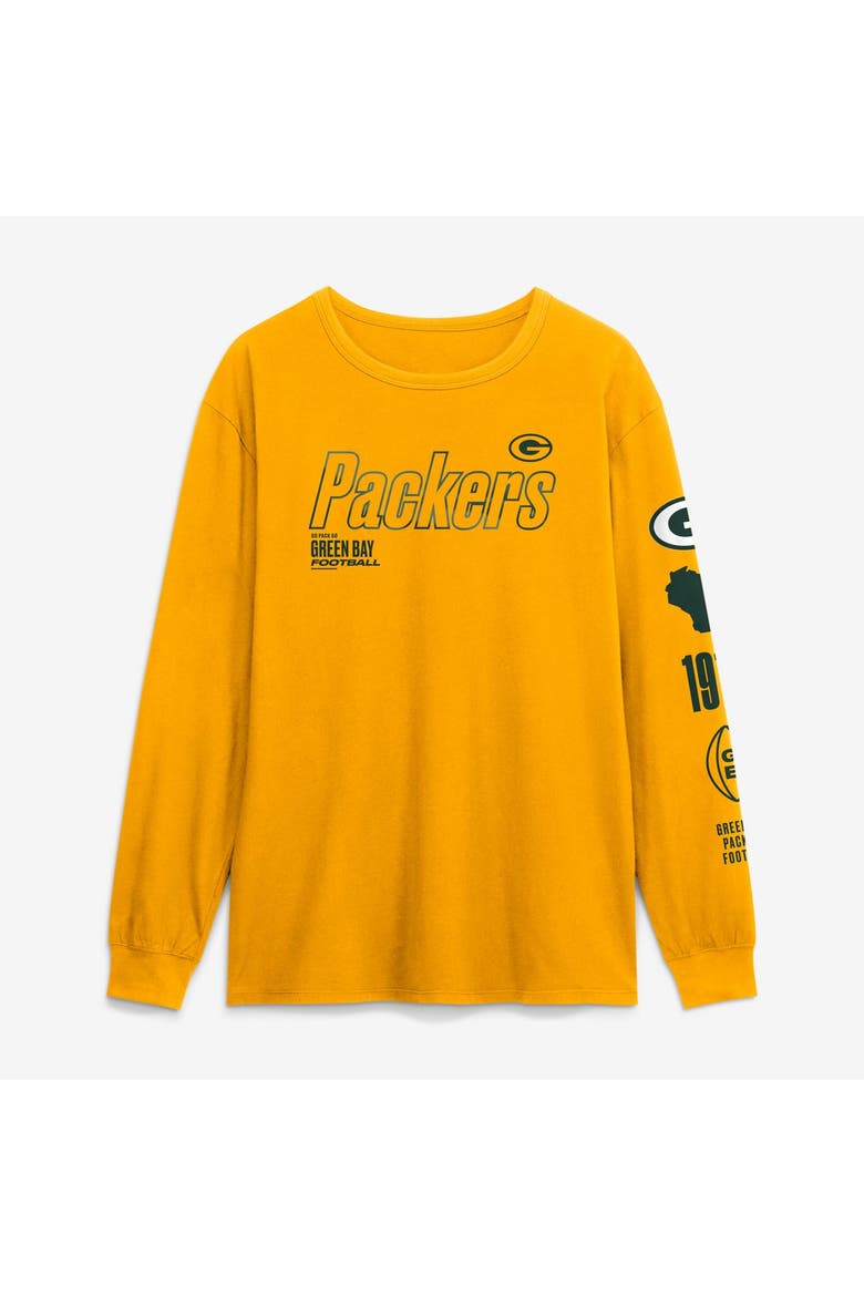 Men's Fanatics Gold Green Bay Packers Checkdown Pass Long Sleeve T-Shirt, Main, color, Gold