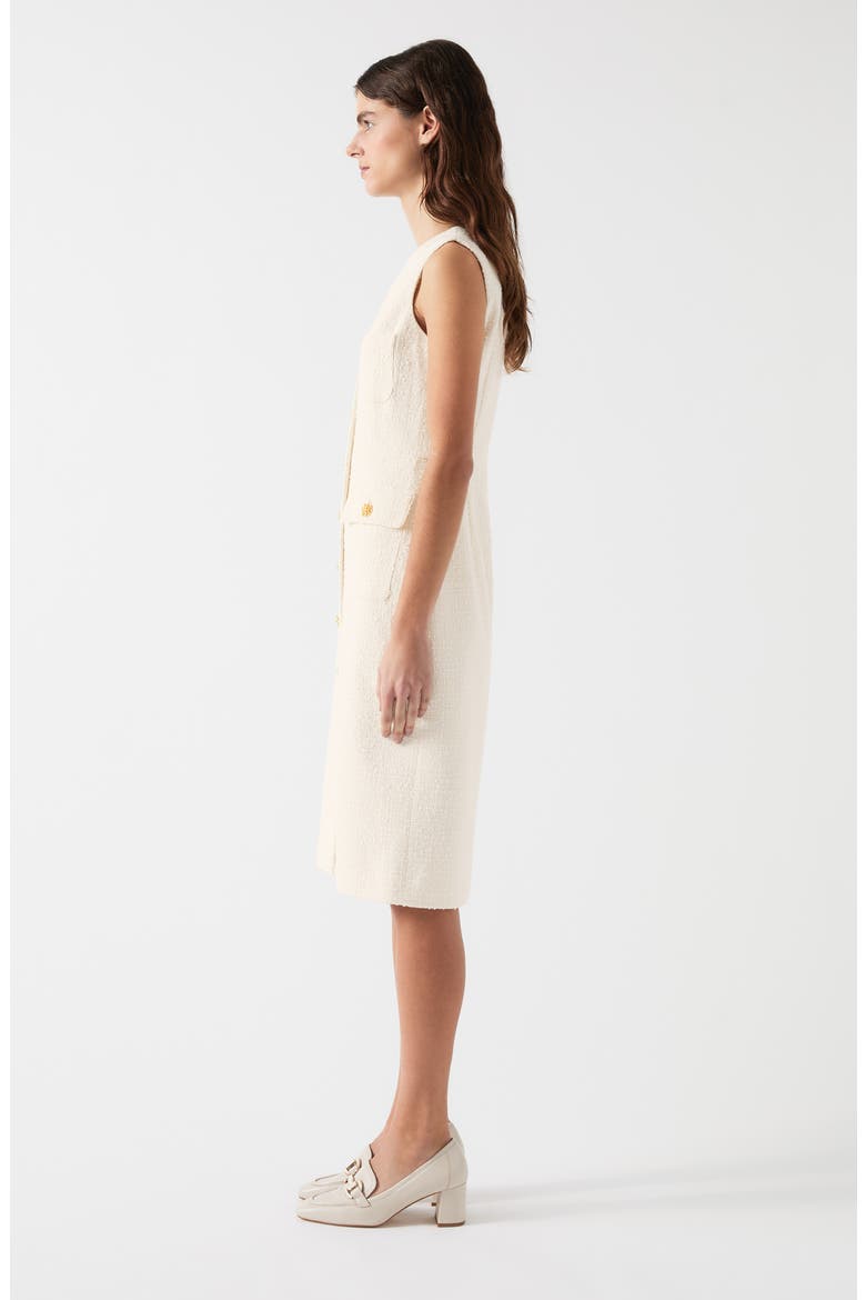 Vita Sleeveless Tweed Dress, Alternate, color, CREAM