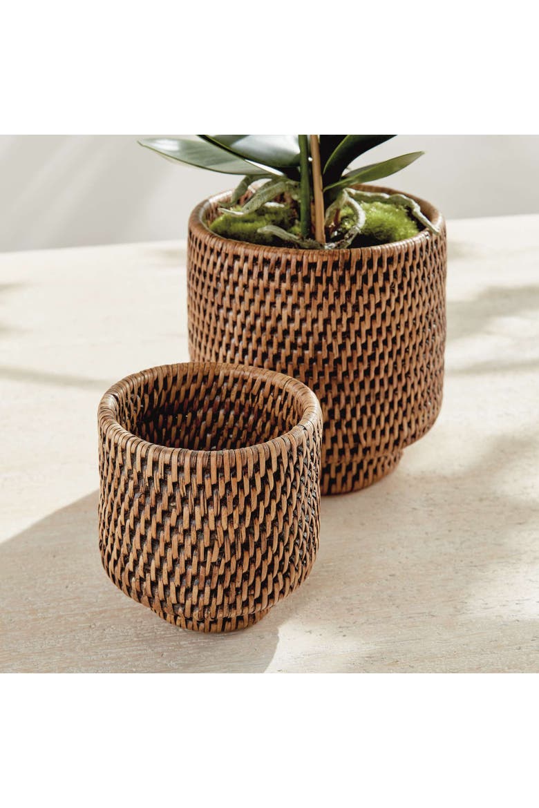 BURMA RATTAN CACHEPOTS SMALL, SET OF 2, Alternate, color, Brown