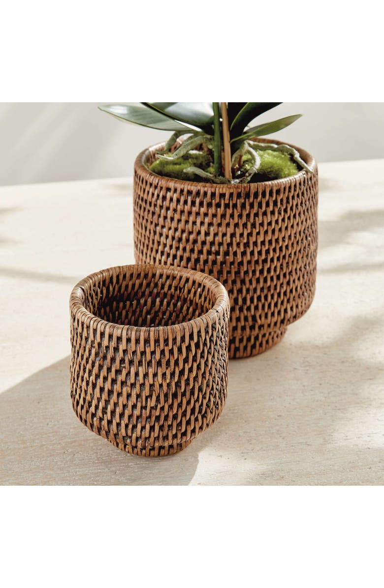 Napa Home & Garden BURMA RATTAN CACHEPOTS SMALL, SET OF 2, Alternate, color, Brown