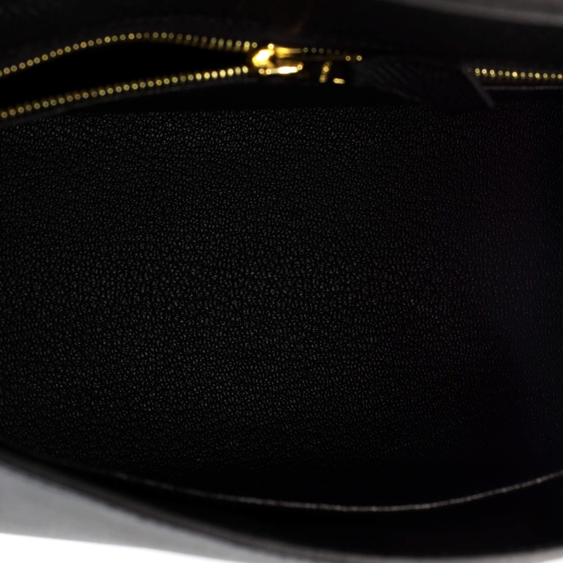 Pre-Owned Hermes Kelly Handbag Black Epsom with Gold Hardware 25, Alternate, color, 