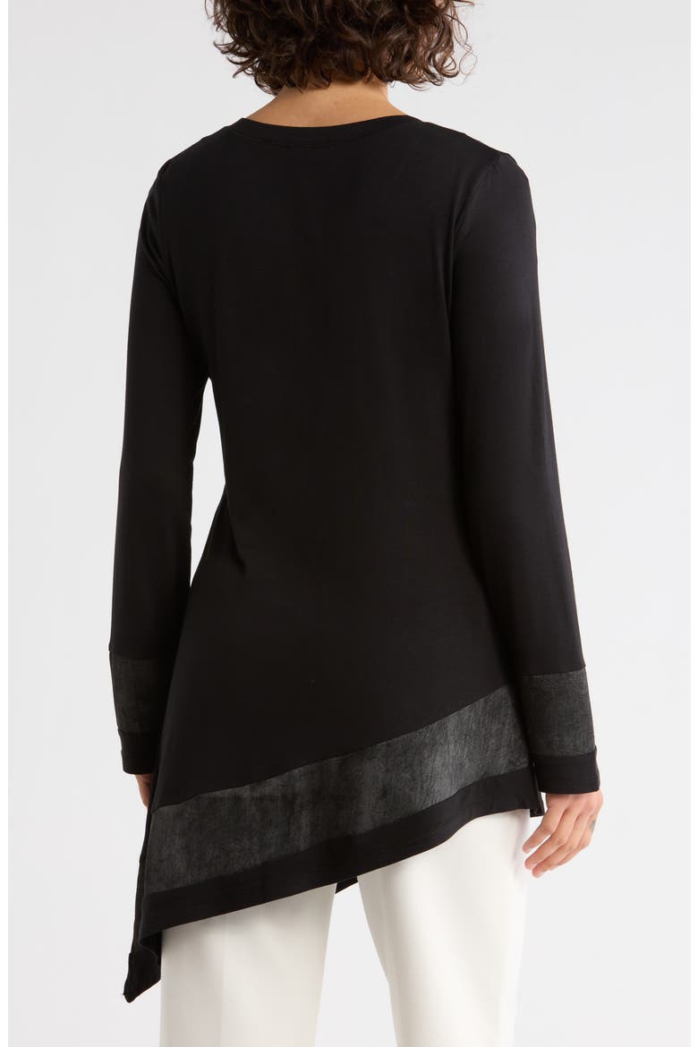Asymmetric V-Neck Tunic, Alternate, color, BLACK