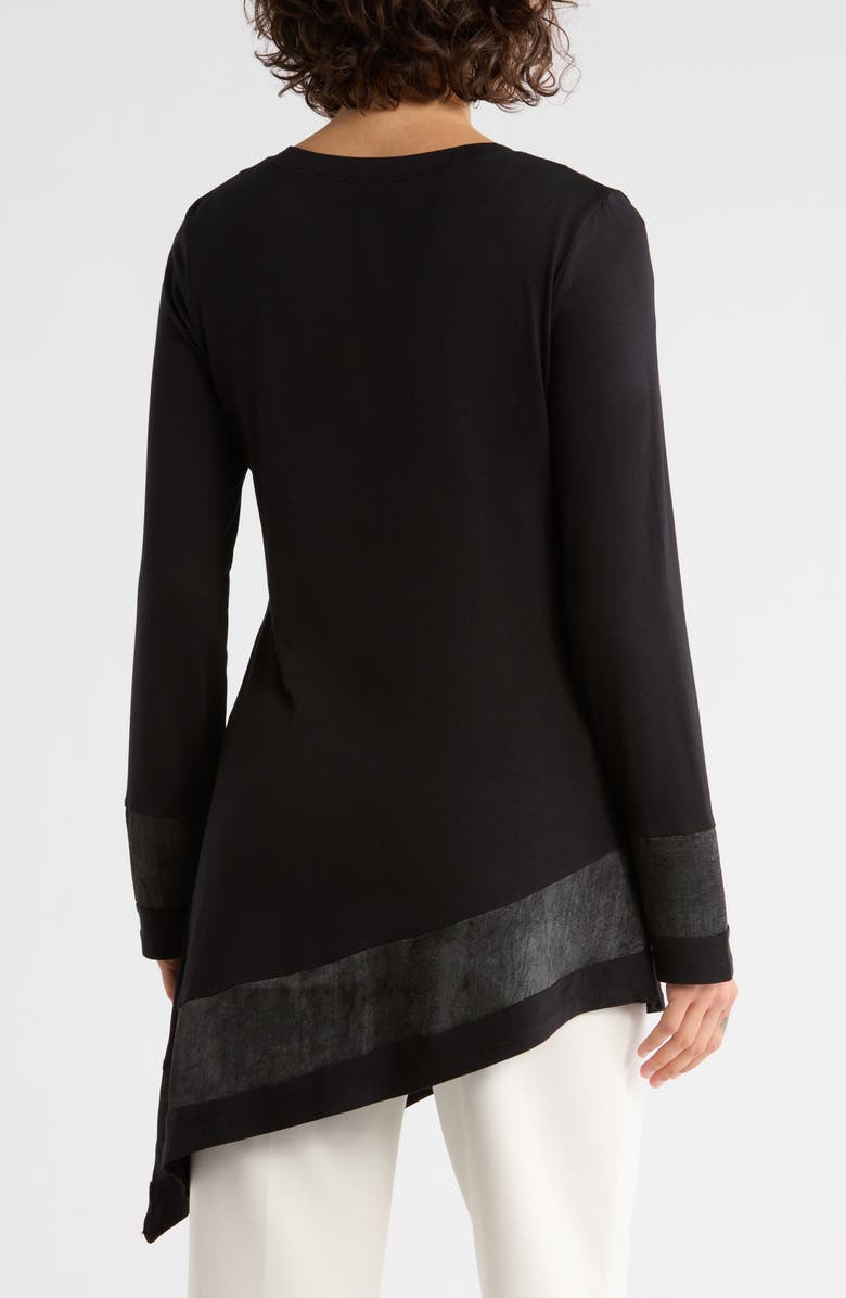 PATRIZIA LUCA Asymmetric V-Neck Tunic, Alternate, color, Black